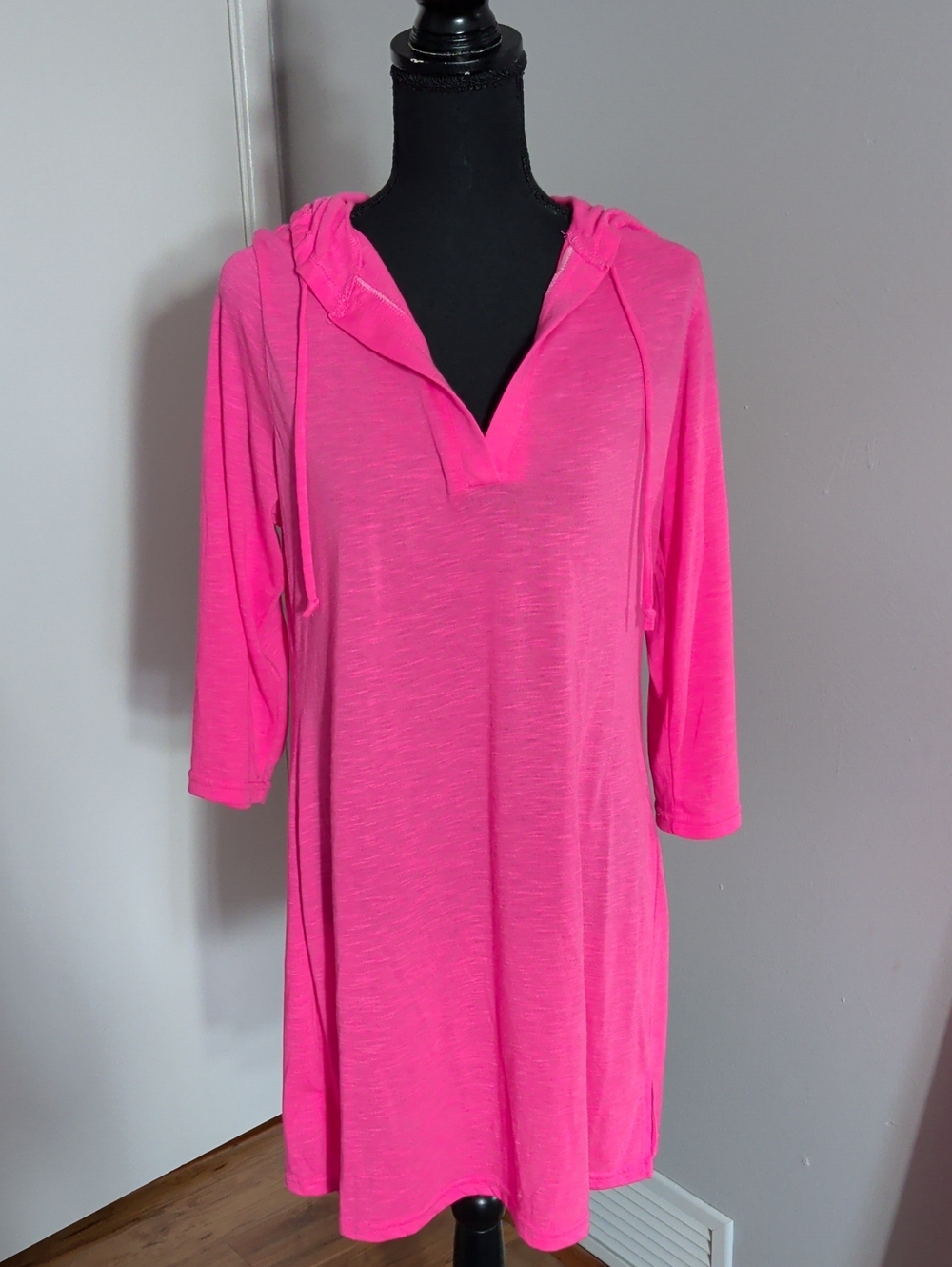 Bally Hot Pink Hooded Tunic Top